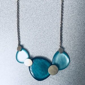 20" Necklace w/ Aquamarine Faux Stones, Pre-owned